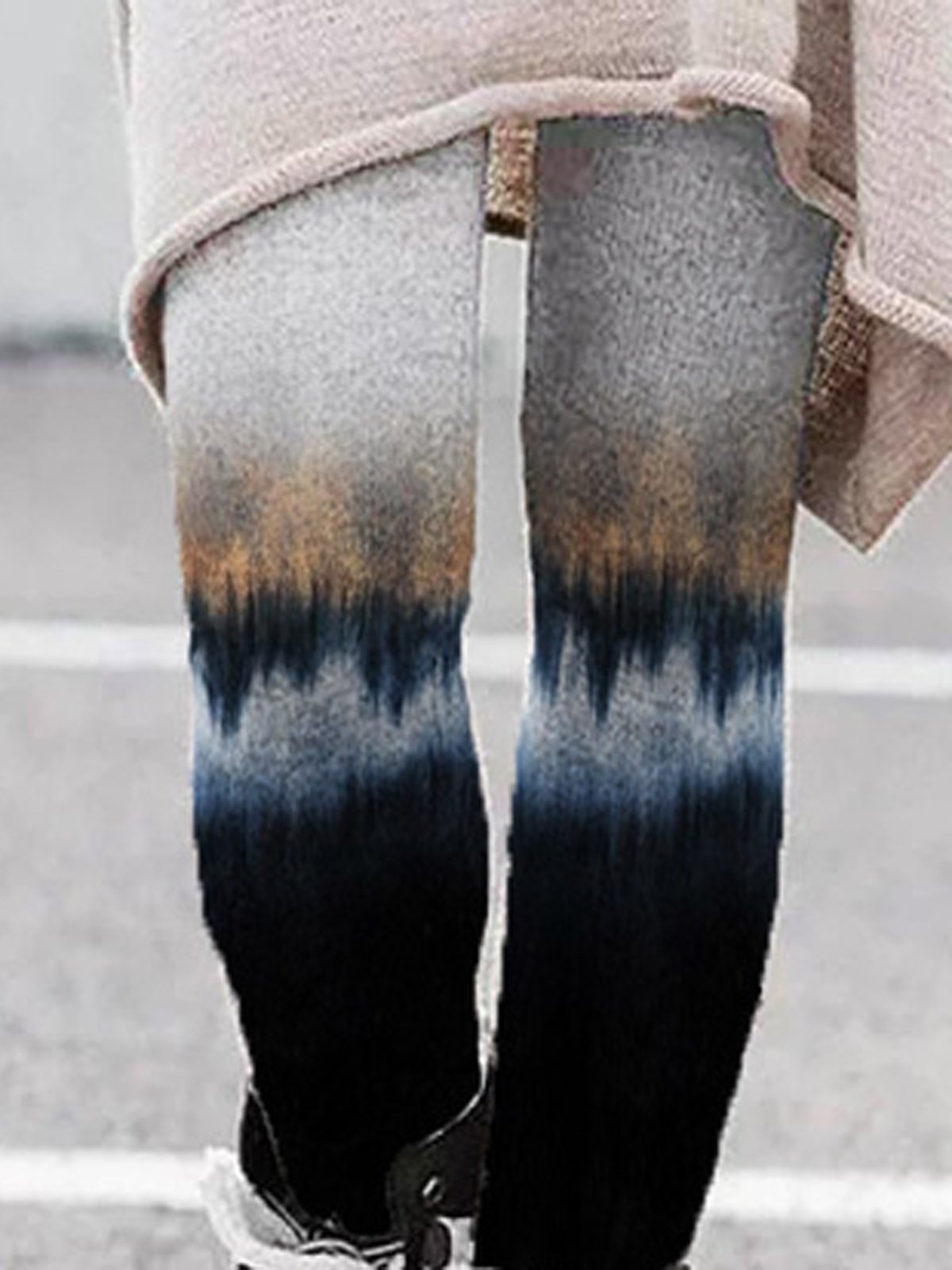 Casuale Paesaggio Stampare Magro Pantaloni