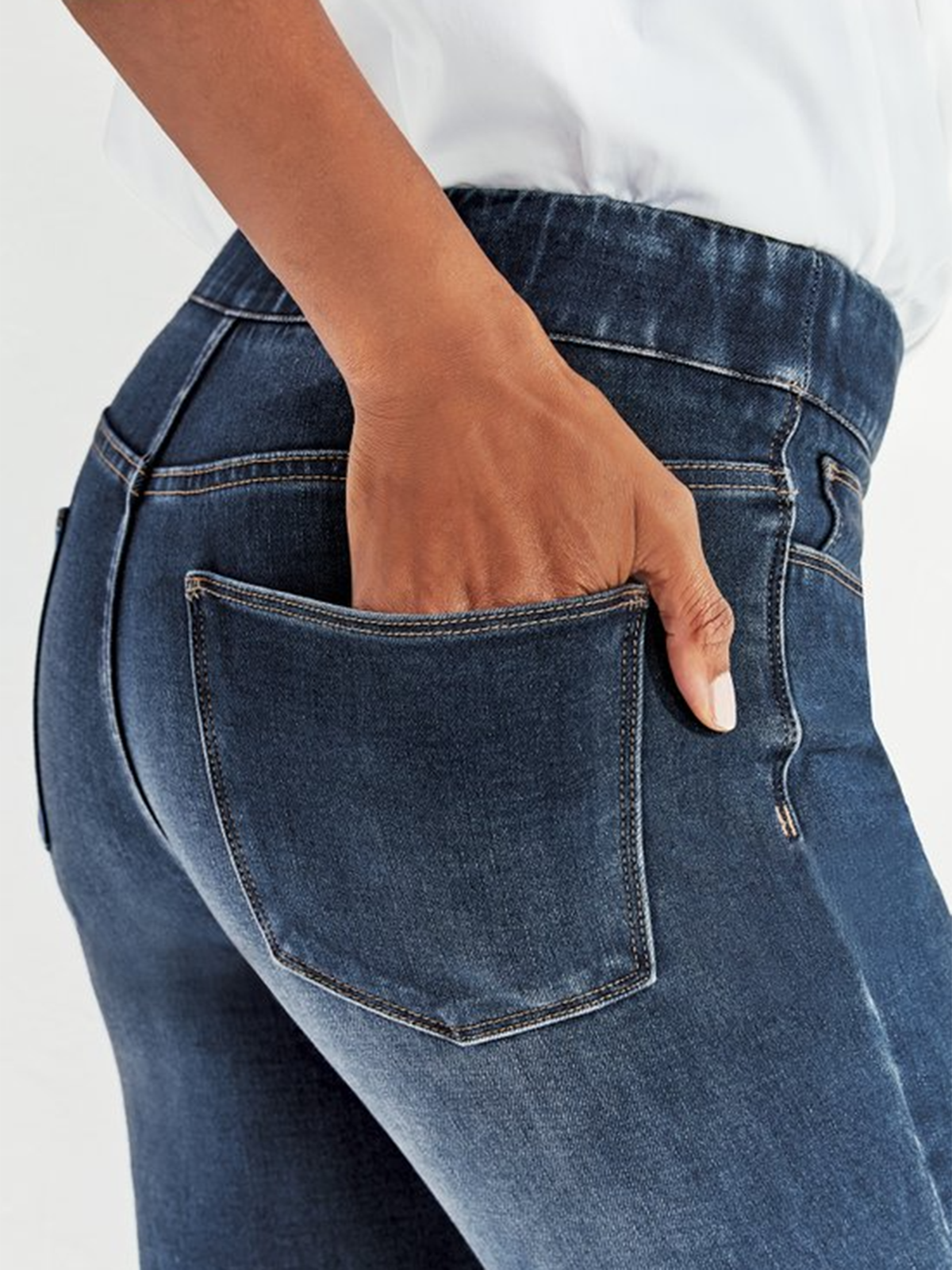 Casuale Vacanza Solido Vita elastica Denim Jeans