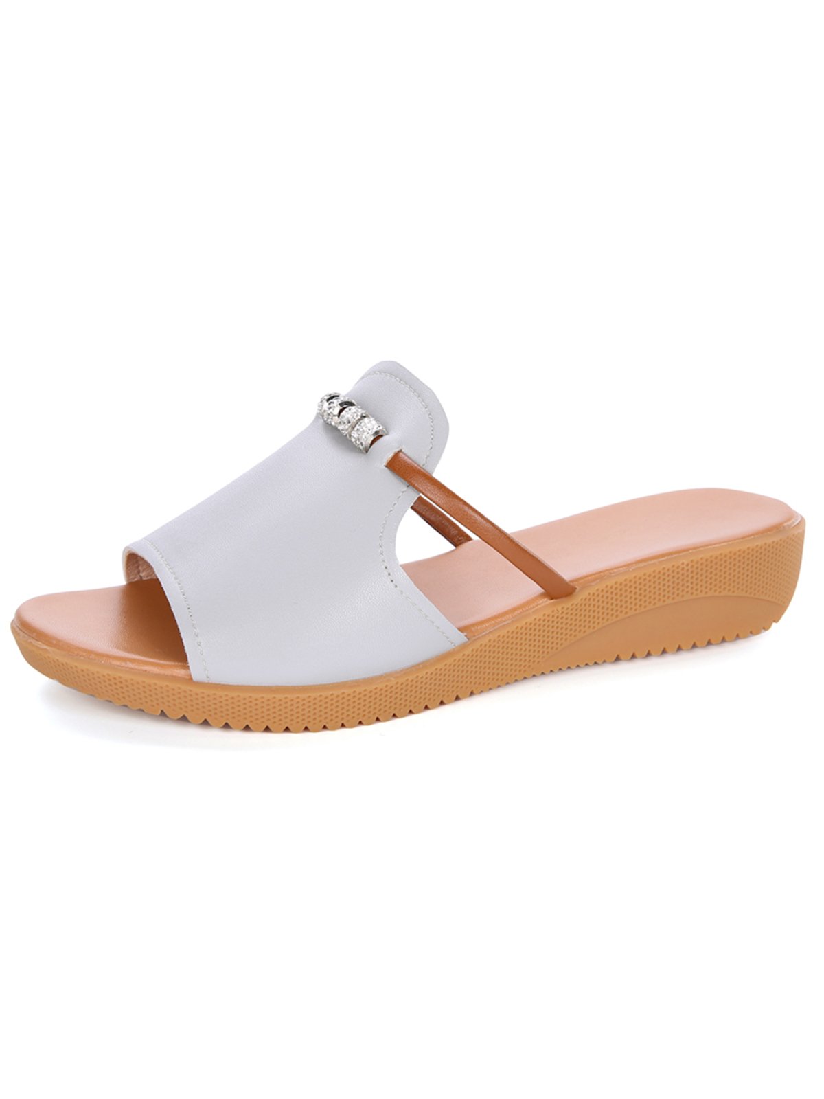 Strass Casuale Sandali col Tacco Zeppa