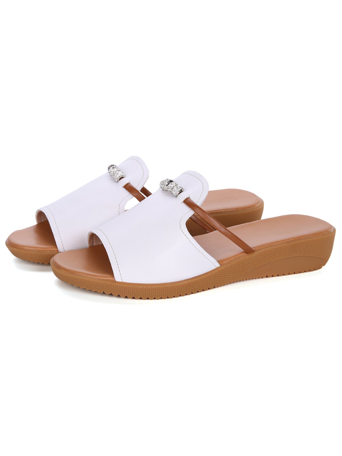 Strass Casuale Sandali col Tacco Zeppa