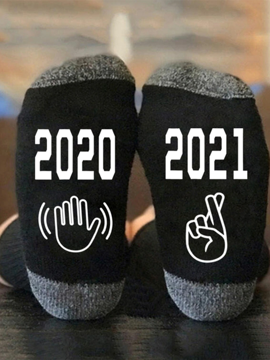 Calzini Arrivederci 2020 Augurando al 2021 Unisex Equipaggio