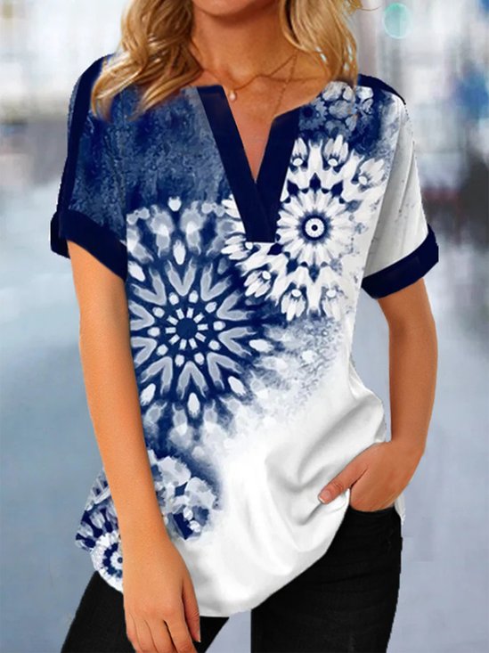 Ombre Scollo a V Casuale Camicetta
