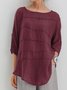 Camicette Estate Top con 3/4 Batwing Manica a Girocollo Solido