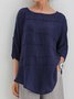 Camicette Estate Top con 3/4 Batwing Manica a Girocollo Solido