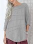 Camicette Estate Top con 3/4 Batwing Manica a Girocollo Solido