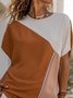 Geometrico Dritto Casuale Misto Cotone Top