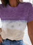 Ombre/Tintura a nodi Maniche Corte Casuale Mare Stampato T-shirt