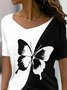 Farfalla Casuale Regolare In forma Maniche Corte T-shirt