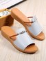 Strass Casuale Sandali col Tacco Zeppa