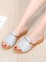 Strass Casuale Sandali col Tacco Zeppa