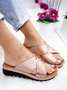 Contrasto Incrociato Cinghia laccio Slip on Cuneo diapositive