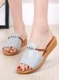 Strass Casuale Sandali col Tacco Zeppa