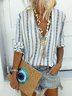 Camicetta Donna Scollo a V a Righe
