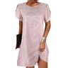 Cotone Scollo a V Regolare In forma Maniche Corte knit Abito