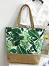Vacanza Stile Fiori Grande Capacità Cotone e Lino Spalla Borse Totalizzatore Borse Shopping Borse