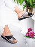 Contrasto Incrociato Cinghia laccio Slip on Cuneo diapositive